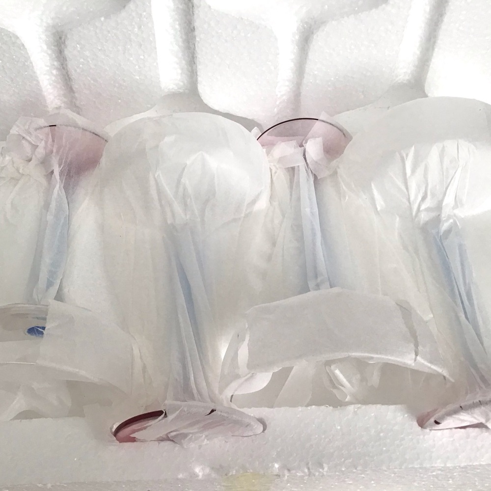 Anthropologie Coupe Glasses Handpainted Handblown Set Of Four New In Box NWT - Picture 5 of 9
